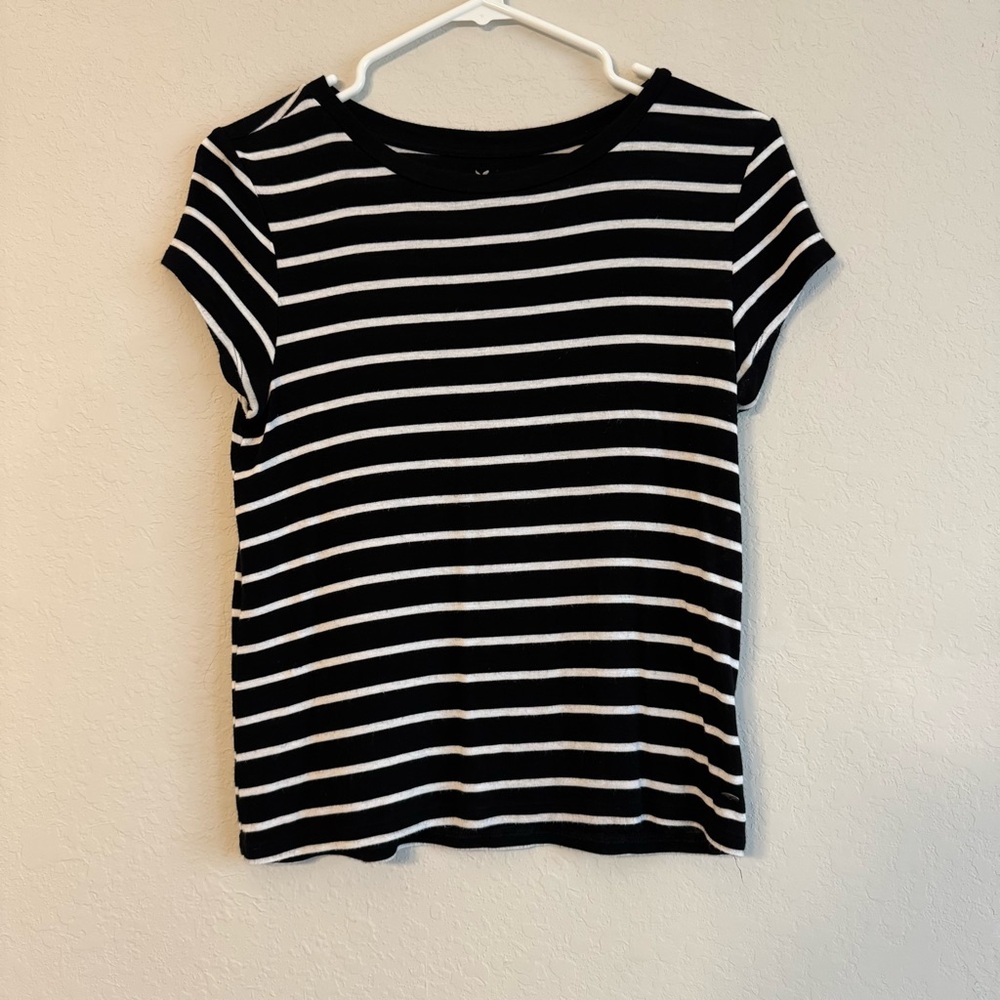American Eagle Outfitters Soft Sexy Black and White Striped Tee Small